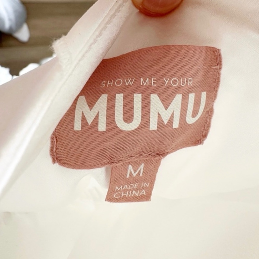 Show Me Your Mumu Romance Ruffle Maxi Dress in Ivory Luxe Satin Medium - Picture 5 of 5